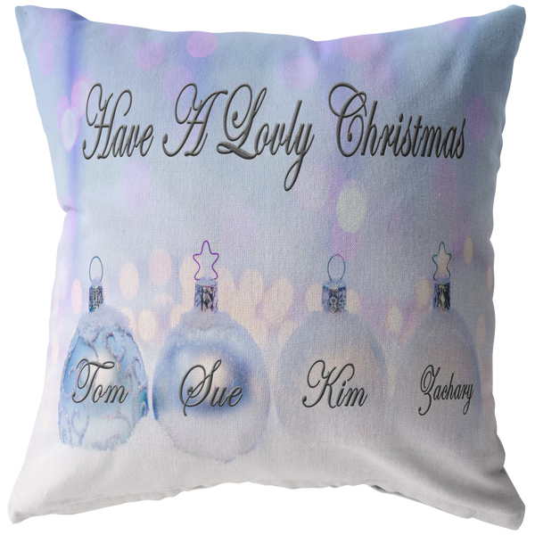 Christmas lt blue Bulb - Pillow