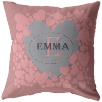 Personalize Pink Heart Pillow